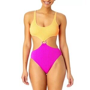 Salt + Cove Women Juniors' Color blocked One-Piece Monokini Swimsuit XL